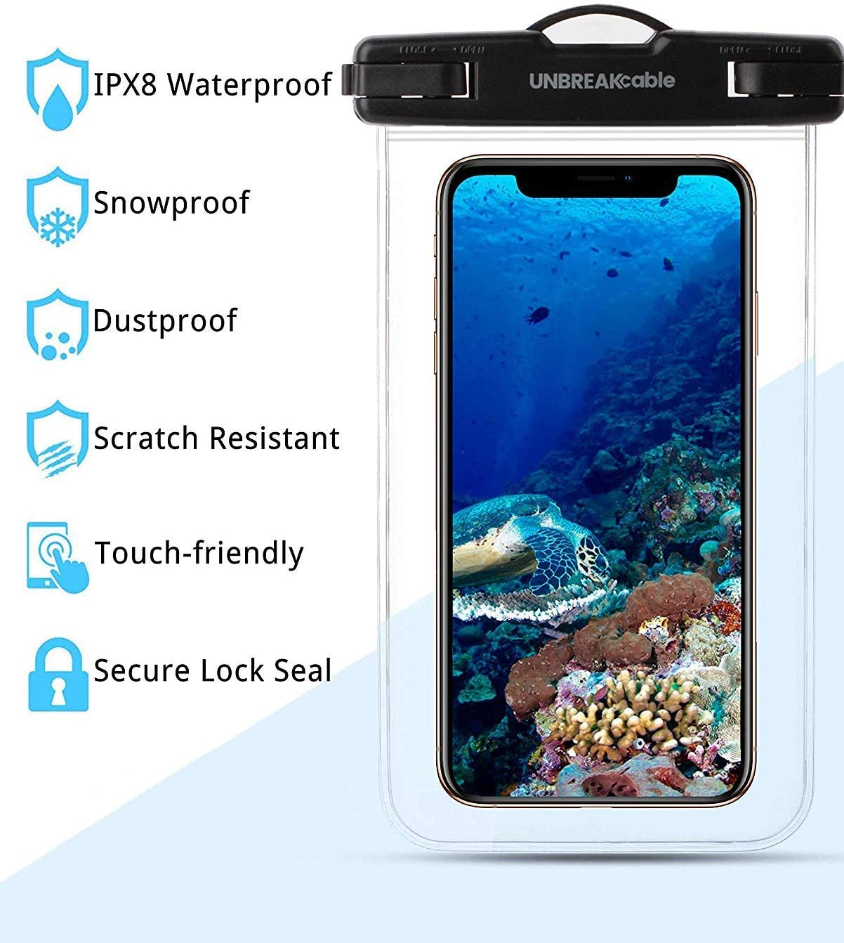 UNBREAKcable Waterproof Phone Case 2-Pack IPX8 Universal Waterproof Phone