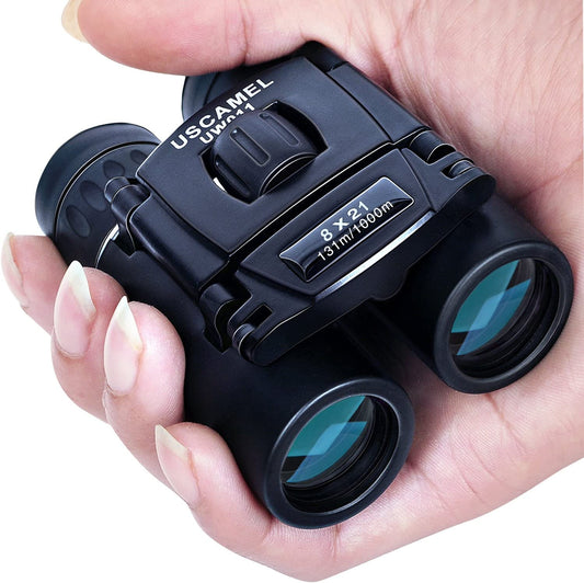 Binoculars Compact Folding Pocket Travel Mini Telescope HD Bak4 Optics USCAMEL®