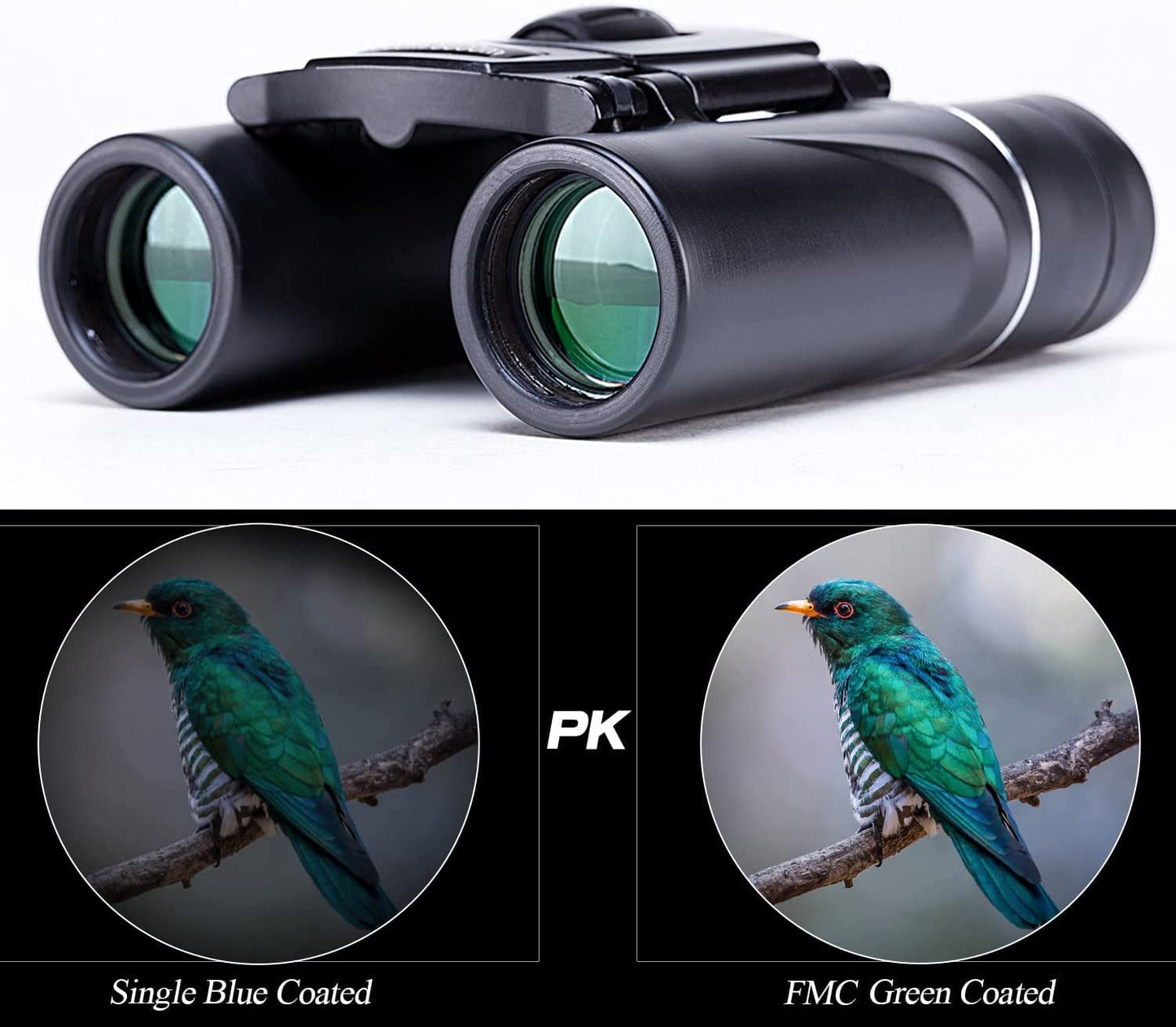 Binoculars Compact Folding Pocket Travel Mini Telescope HD Bak4 Optics USCAMEL®