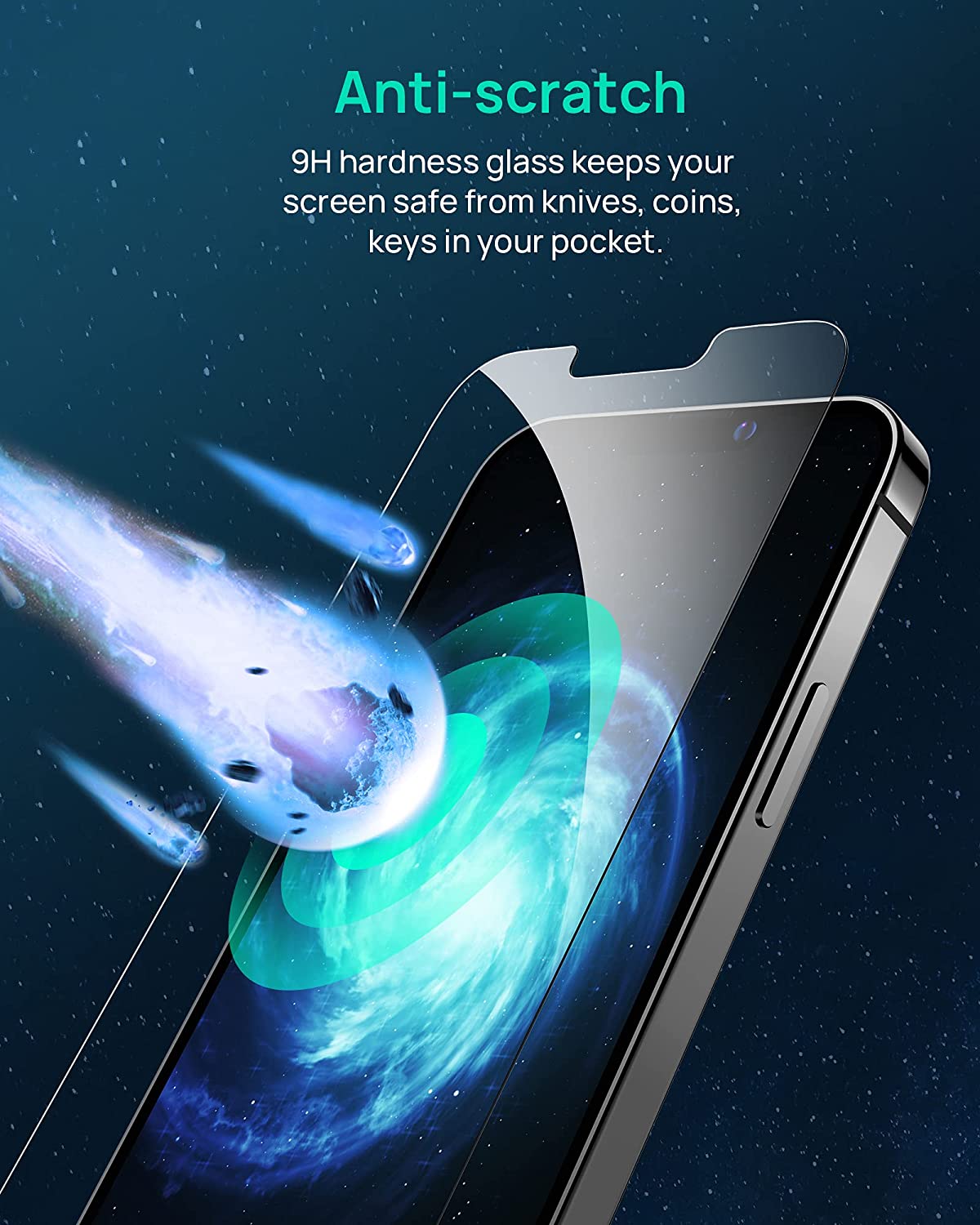 Yiweven Screen Protector for iPhone 14-13/13 Pro, 3 Pack Bubble-free SyncProof HD Tempered Glass Film 9H Hardness Anti-bubble 6.1" Protective Film