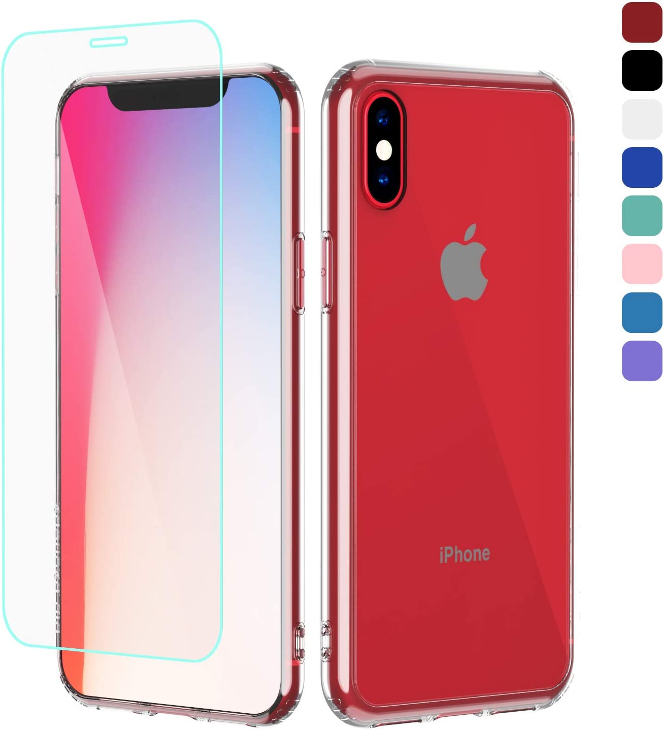 B1B ByoneBy Phone Case Screen Protector for iPhone XR 6.1 Blue Clear