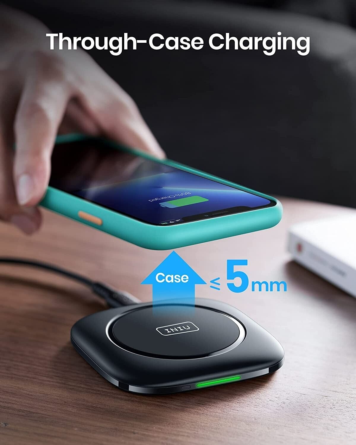 INIU Wireless Charger, 15W Qi-Certified Fast Wireless Charging Pad wit –  Pear-Accessories