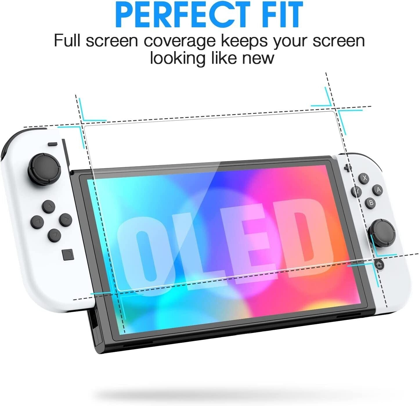 HEYSTOP Switch OLED Screen Protector 3-Packs, Full Protection Tempered Glass Screen Protector for Nintendo Switch OLED Model, [Glass Film 0.33mm] [Anti-Scratch] [Bubble-Free]