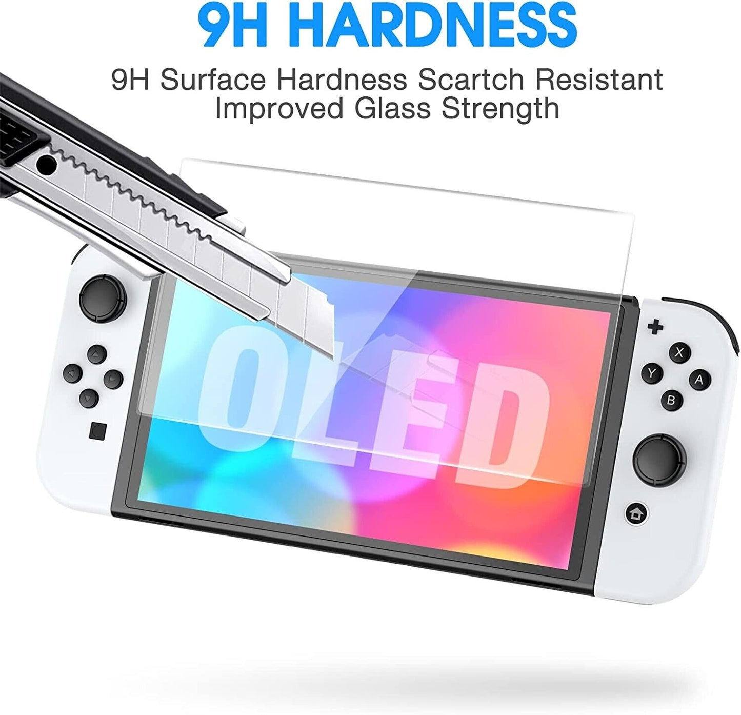 HEYSTOP Switch OLED Screen Protector 3-Packs, Full Protection Tempered Glass Screen Protector for Nintendo Switch OLED Model, [Glass Film 0.33mm] [Anti-Scratch] [Bubble-Free]