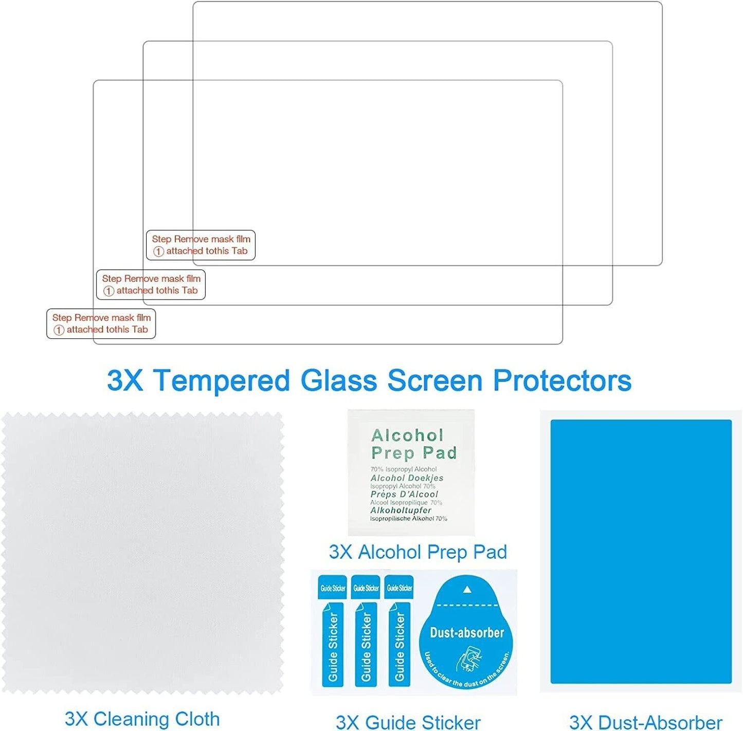 HEYSTOP Switch OLED Screen Protector 3-Packs, Full Protection Tempered Glass Screen Protector for Nintendo Switch OLED Model, [Glass Film 0.33mm] [Anti-Scratch] [Bubble-Free]