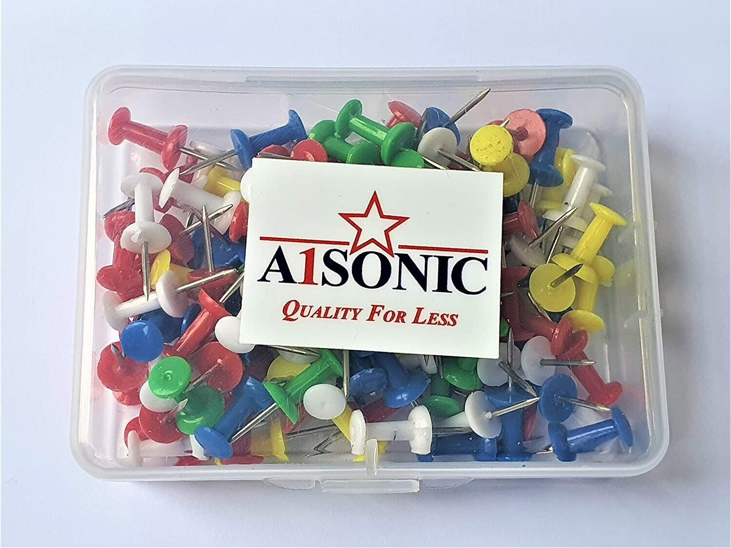 A1SONIC® Assorted Colour Hanging Box Push Pin Box (Pack of 100)