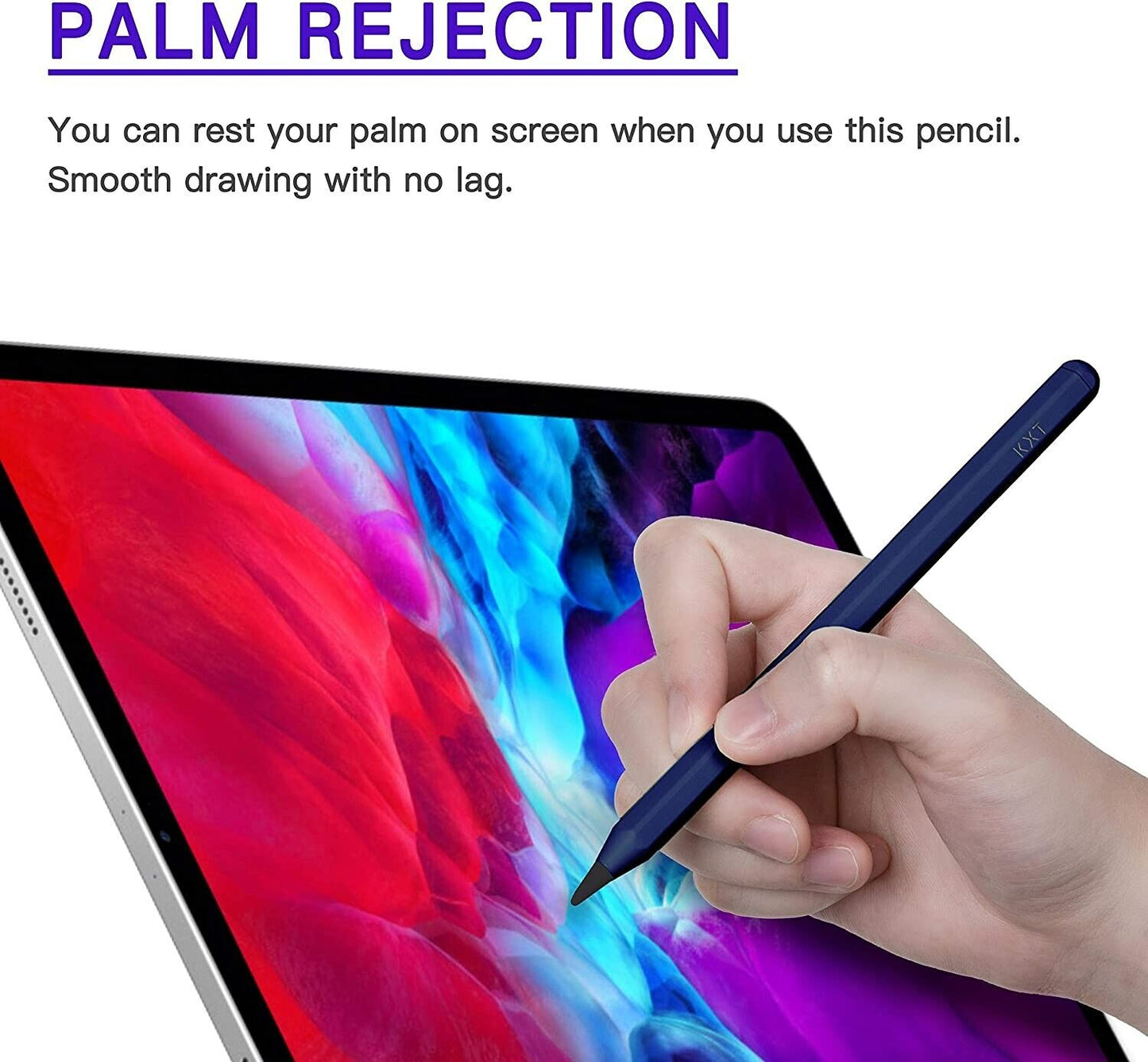 KXT Stylus Pen for Apple iPad (2018-2022), With Tilt Sensitivity & Palm Rejection & Magnetic, Compatible iPad