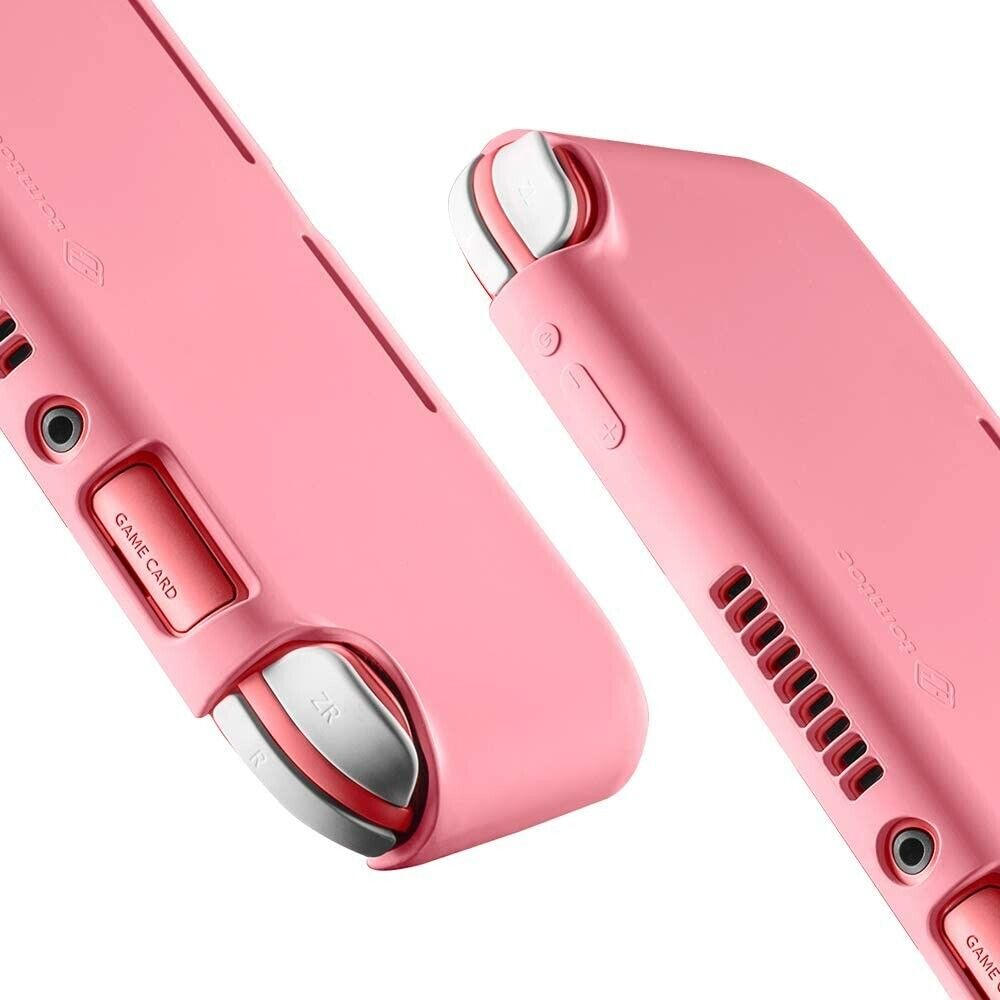 tomtoc Protective Case for Nintendo Switch Lite with [2PCS] Screen Protector, Premium Liquid Silicone Back Cover, Shockproof and Anti-Scratch Hard Shell for Switch Lite Console 2019, Coral Pink