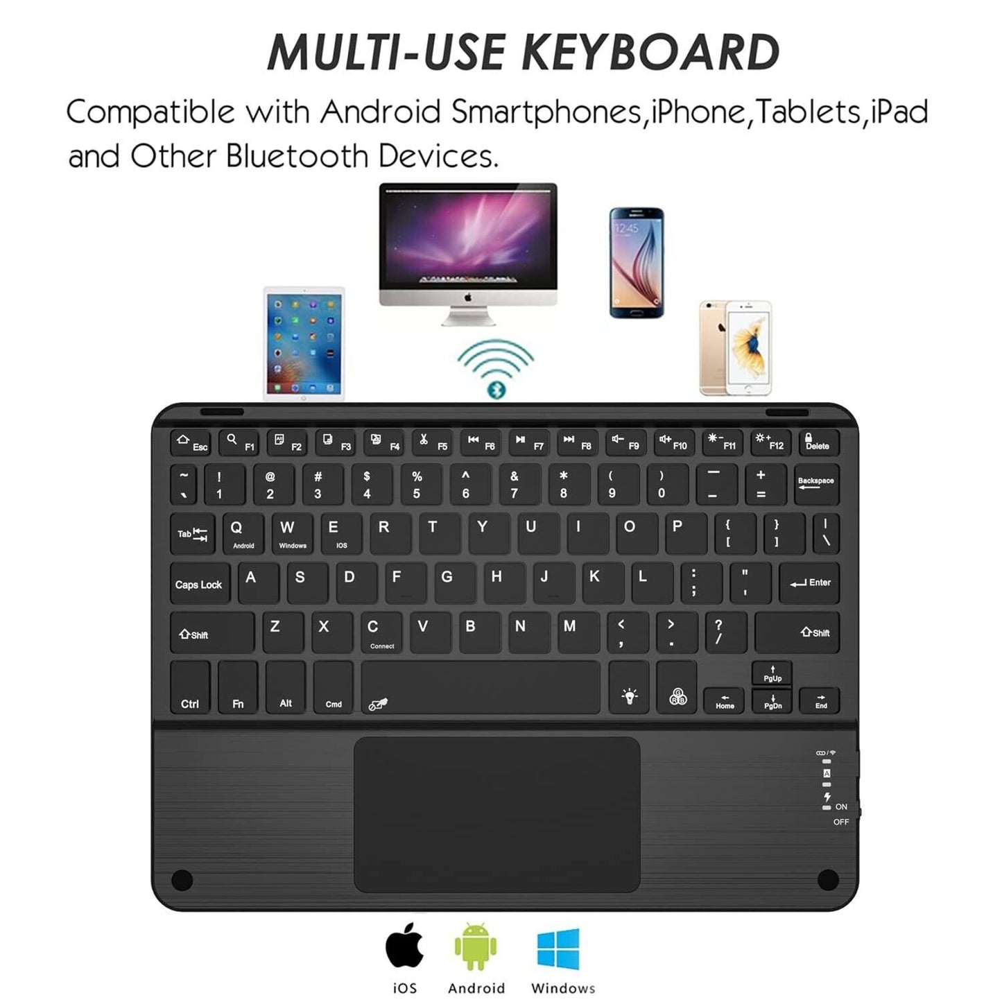 Cooper Tablet Touchpad Keyboard case for 9", 10",10.1",10.5" Tablets,2-in-1 Bluetooth Wireless Keyboard Touchpad,7 Colour