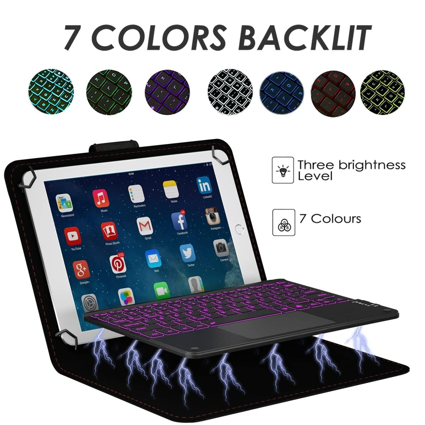 Cooper Tablet Touchpad Keyboard case for 9", 10",10.1",10.5" Tablets,2-in-1 Bluetooth Wireless Keyboard Touchpad,7 Colour