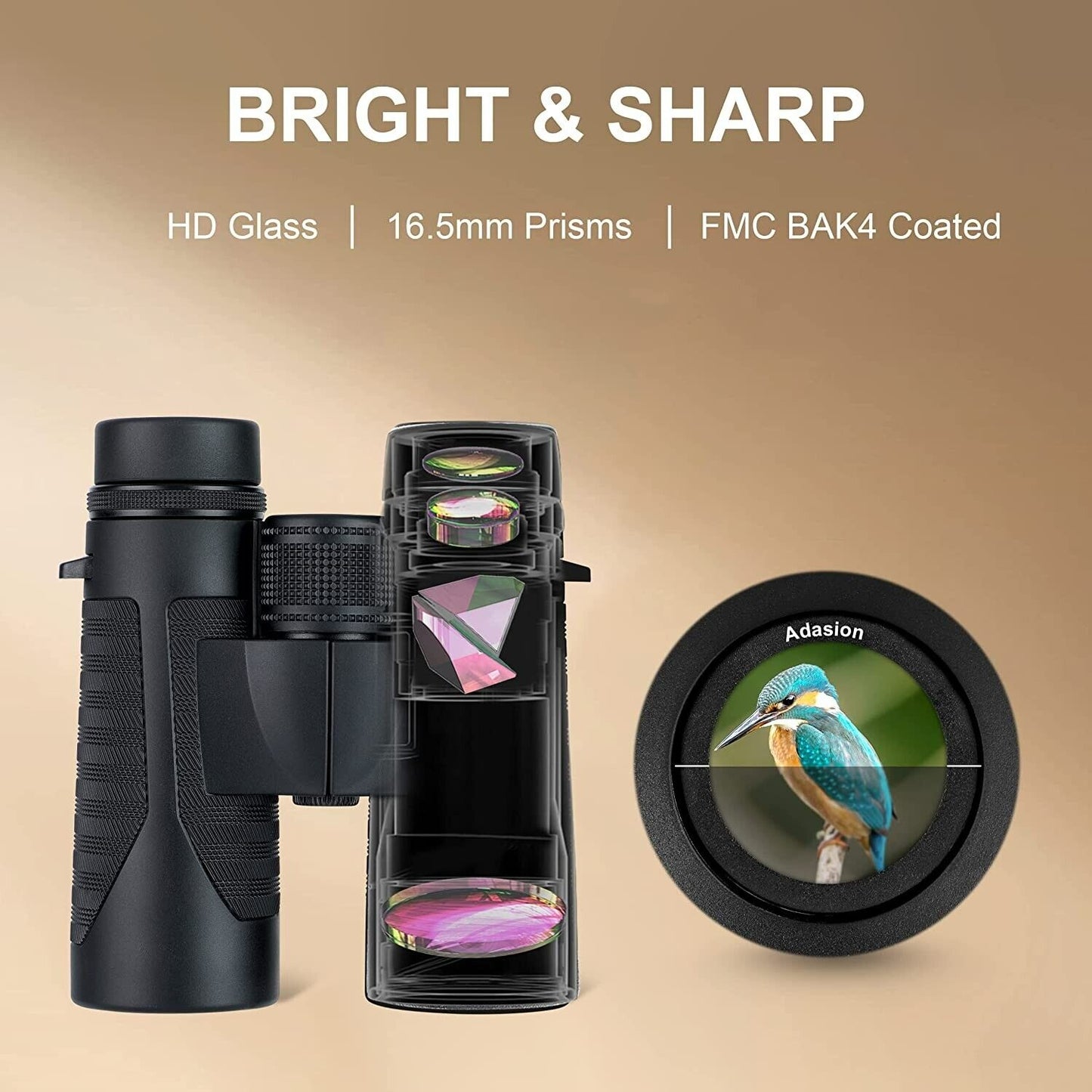 Binoculars 12x42 High-Definition for Adults with Phone Adapter and Tripod- Super Bright Binoculars with Large View- Lightweight Waterproof Binoculars