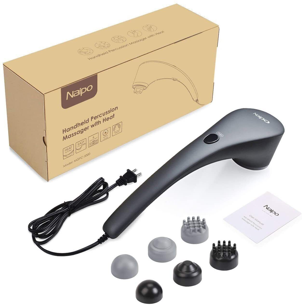 Handheld Percussion Massager, Electric Back Massage with Heat And