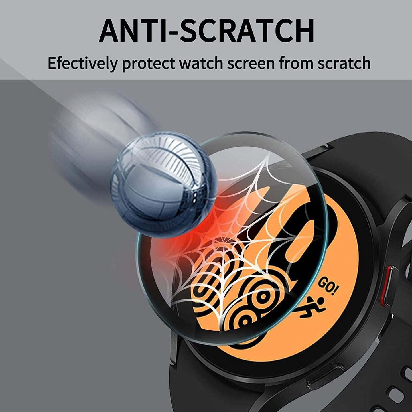 Screen Protector Compatible with Samsung Galaxy Watch 4 44mm, 2 Pack Tempered Glass [9H Hardness] [Crystal Clear] [Anti-Scratch] [Shockproof] Screen Protective Cover for Galaxy Watch 4 44mm 6 PACK