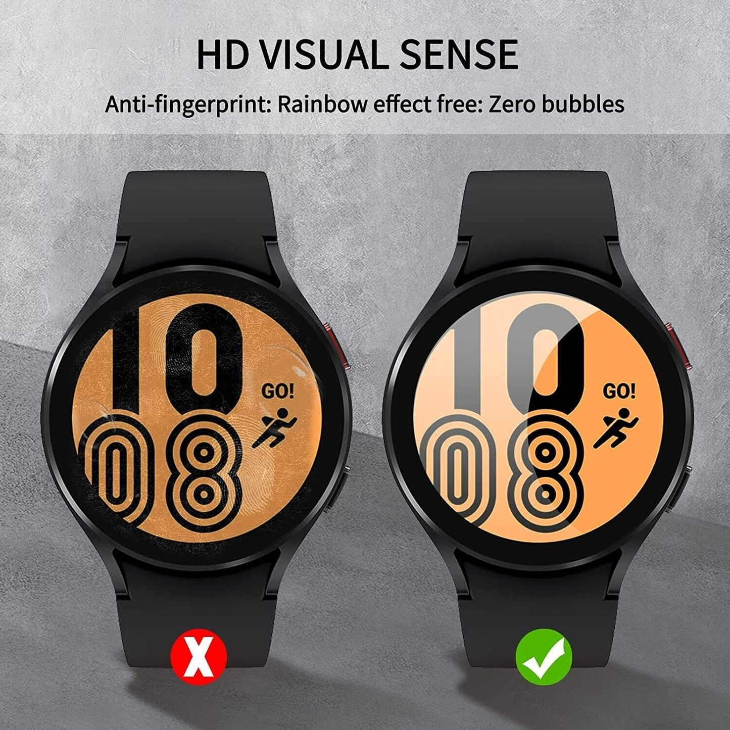 Screen Protector Compatible with Samsung Galaxy Watch 4 44mm, 2 Pack Tempered Glass [9H Hardness] [Crystal Clear] [Anti-Scratch] [Shockproof] Screen Protective Cover for Galaxy Watch 4 44mm 6 PACK