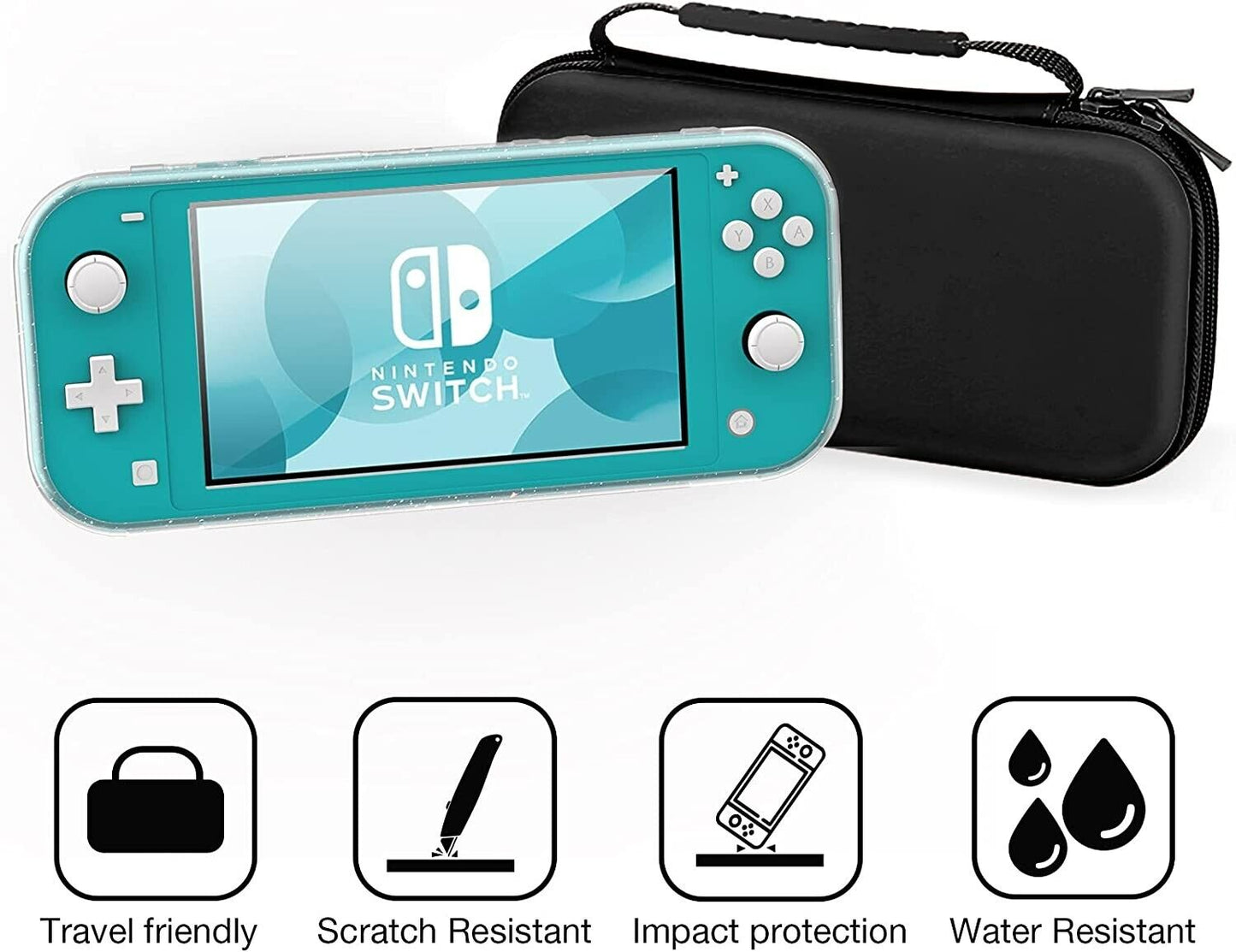 HEYSTOP Case for Nintendo Switch Lite, Protective Hard Portable Travel Carry Case for Nintendo Switch Lite Console and Accessories