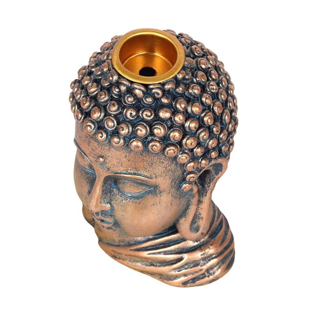 Bronze Buddha Head Backflow Incense Burner