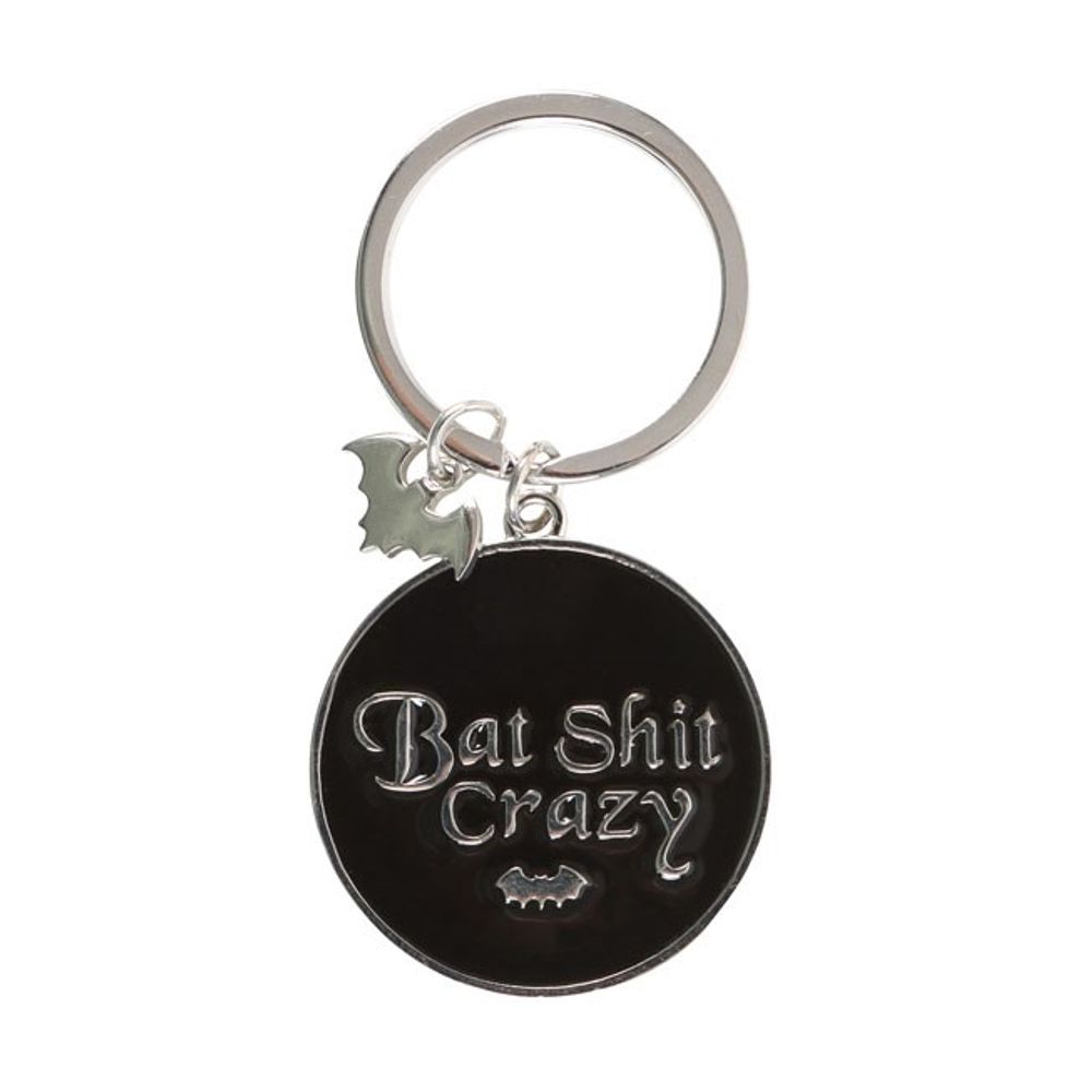 Round Bat Shit Crazy Keyring