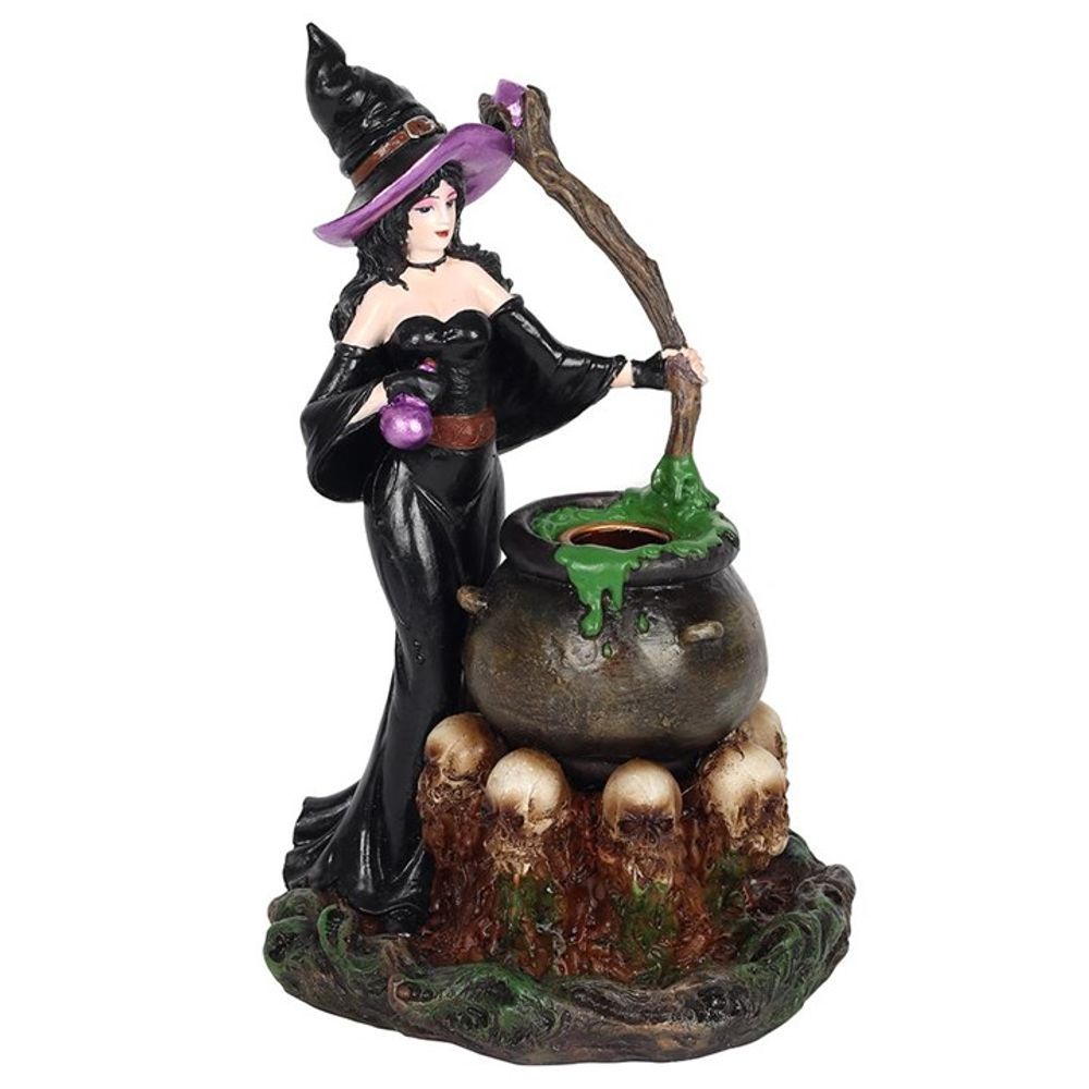 Witch with Cauldron Backflow Incense Burner