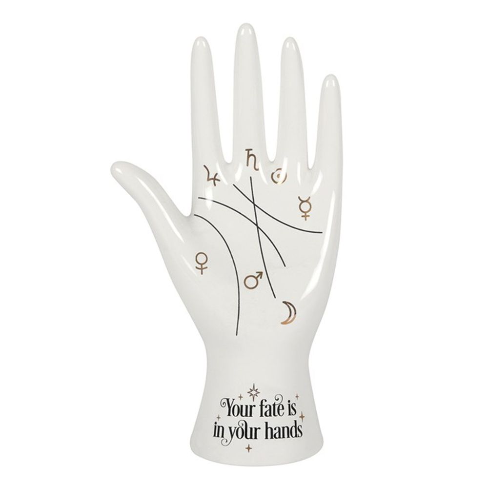 White Ceramic Palmistry Hand Ornament