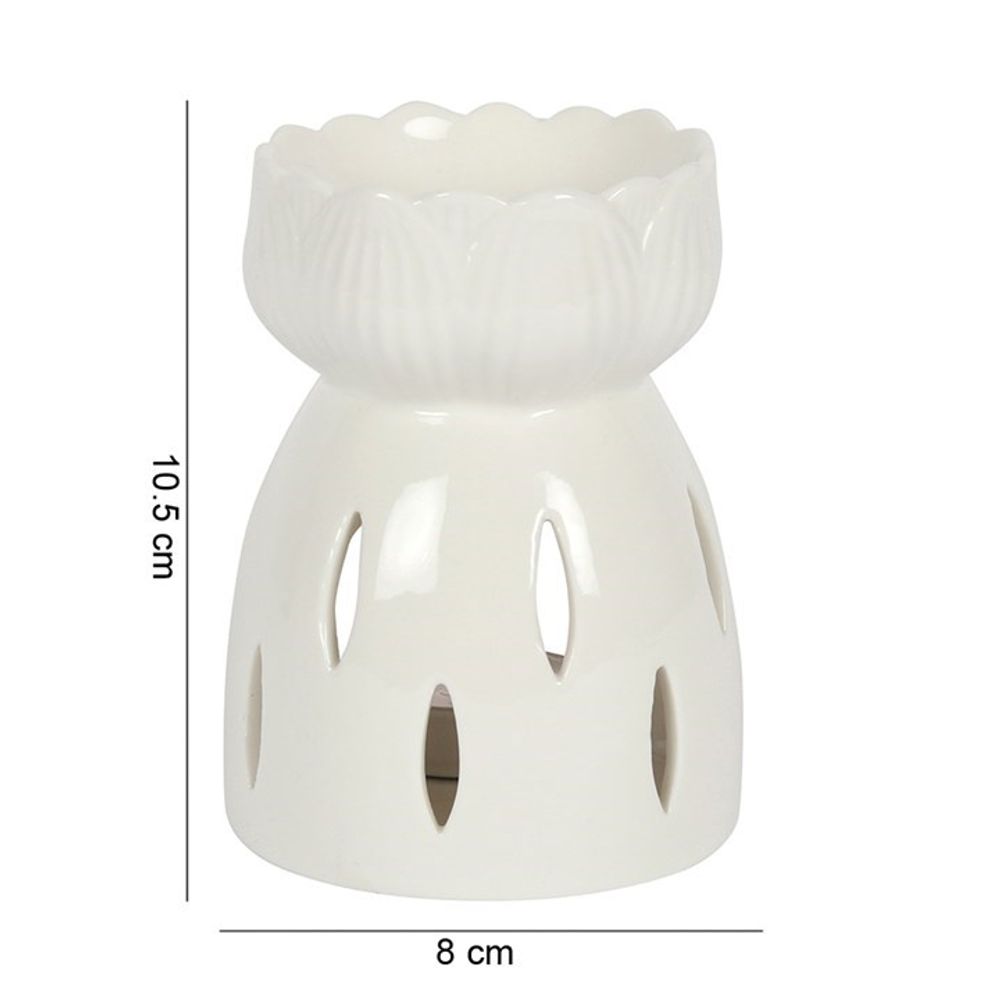 White Gloss Lotus Flower Oil Burner