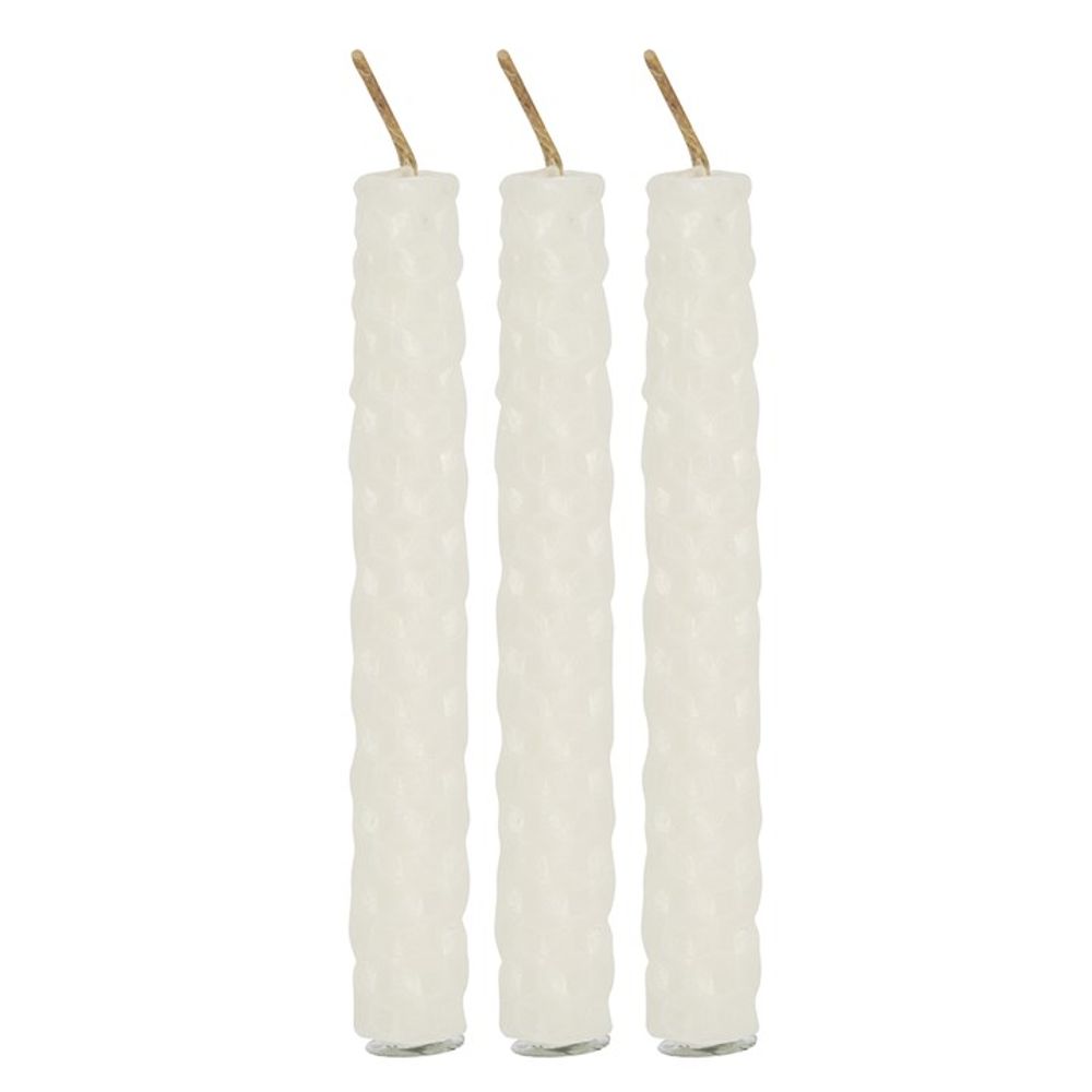 Set of 6 White Beeswax Spell Candles