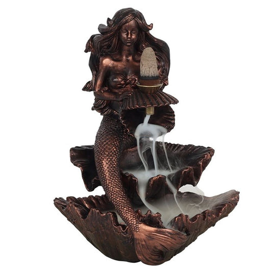 Bronze Effect Mermaid Backflow Incense Burner