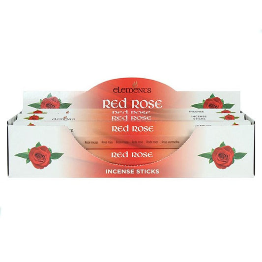 Set of 6 Packets of Elements Red Rose Incense Sticks